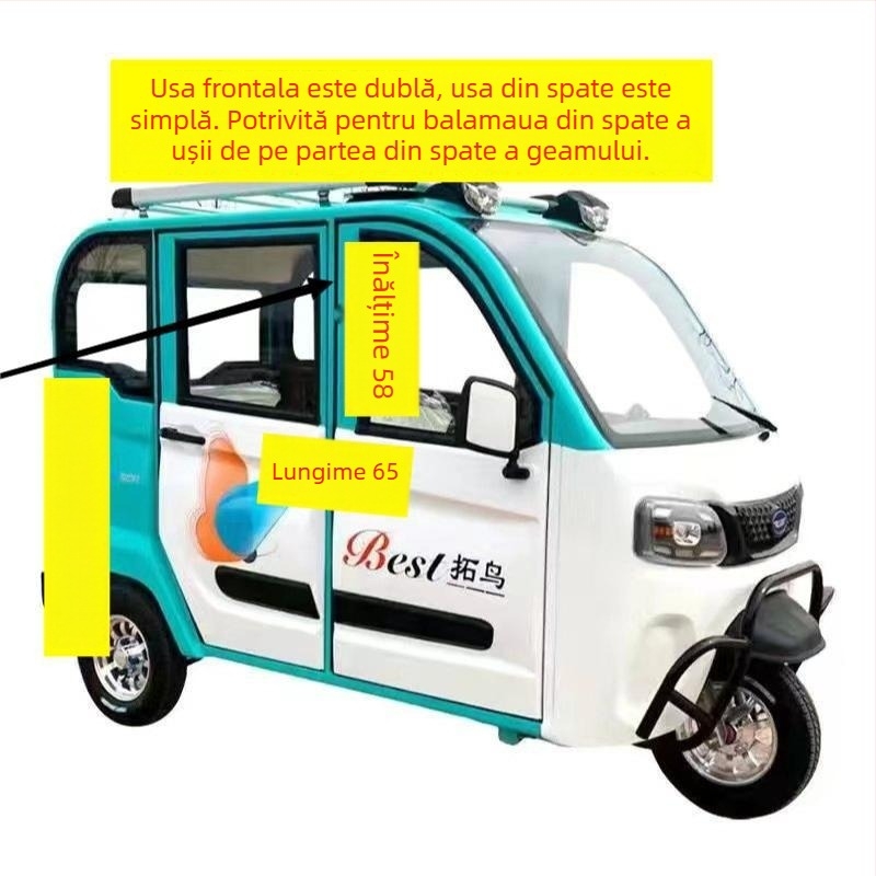 Draperie închisă pentru scuter electric destinat persoanelor în vârstă, cu plasă antipolen și antițânțari – pentru modele electrice cu trei sau patru roți