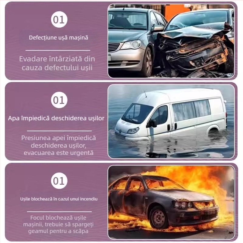 Ciocan de siguranță pentru geamul auto, compatibil Xiaomi Su7/Yu7 – 2 în 1 instrument de salvare, accesoriu interior