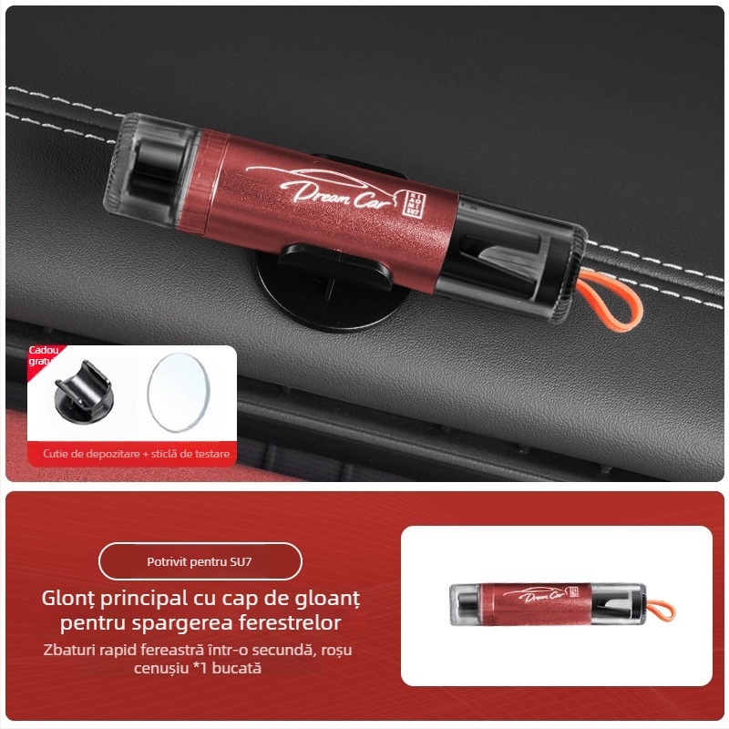 Ciocan de siguranță pentru geamul auto, compatibil Xiaomi Su7/Yu7 – 2 în 1 instrument de salvare, accesoriu interior