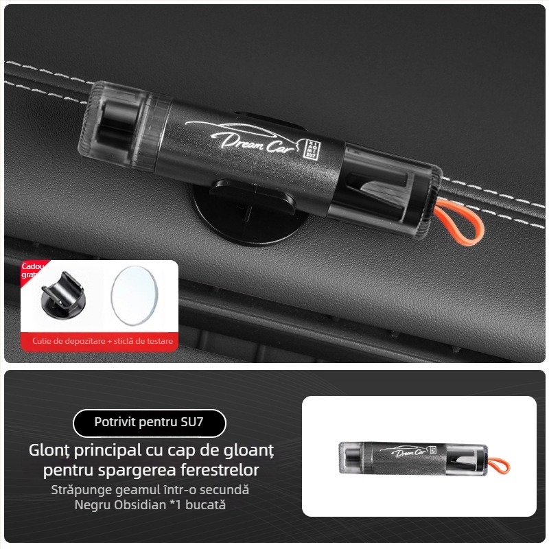 Ciocan de siguranță pentru geamul auto, compatibil Xiaomi Su7/Yu7 – 2 în 1 instrument de salvare, accesoriu interior