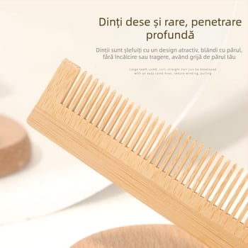 Pieptene de păr din lemn masiv, corp îngroșat și dinți rotunjiti, delicat cu scalpul. Brand: HUAXIN; Material: lemn masiv; Import: Nu; Procesare/Personalizare: Niciuna; Brand privat autorizat: Da