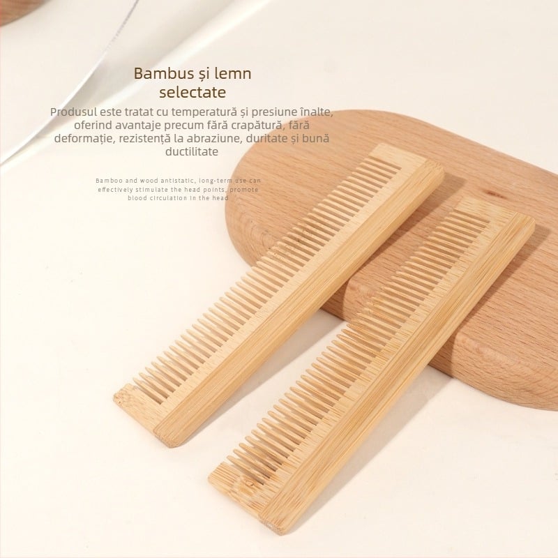 Pieptene de păr din lemn masiv, corp îngroșat și dinți rotunjiti, delicat cu scalpul. Brand: HUAXIN; Material: lemn masiv; Import: Nu; Procesare/Personalizare: Niciuna; Brand privat autorizat: Da