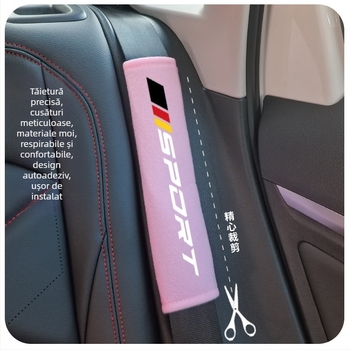 Pad pentru umărul centurii de siguranță auto — velur, 80 g, personalizabil