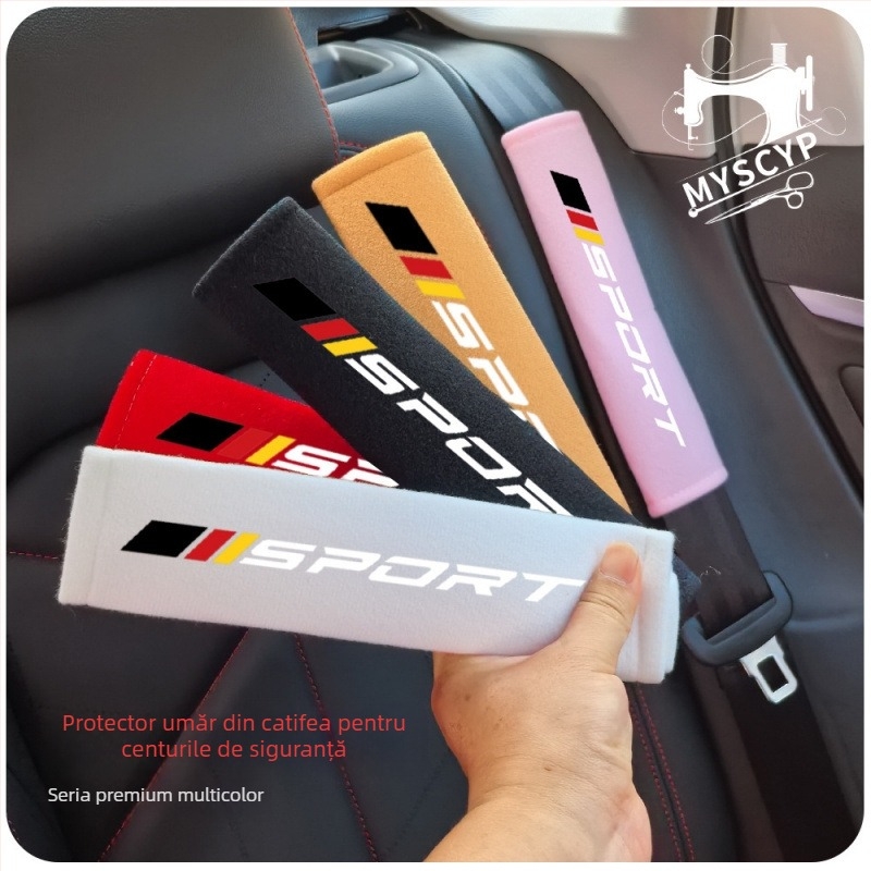 Pad pentru umărul centurii de siguranță auto — velur, 80 g, personalizabil