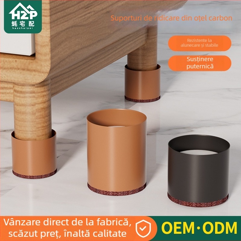 Padă pentru picioare din oțel carbon cu caneluri pentru picioarele de canapea și masă, formă pătrată, antiderapant, înălțime 2 cm, stil minimalist modern