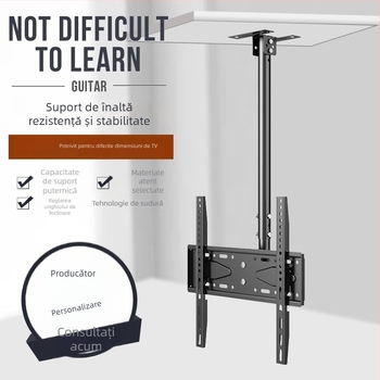 Suport suspendat pentru televizor, montaj pe tavan, structură metalică, compatibil Smart TV, model DJCB-03, capacitate 40 kg