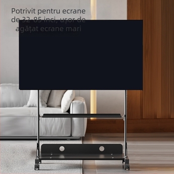 Suport TV pe podea, mobil, cu braț telescopic reglabil pentru monitor – din oțel laminat la rece, capacitate peste 15 kg, control mecanic