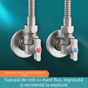 Ventil unghiular pentru apă, acționare manuală, controlul fluxului