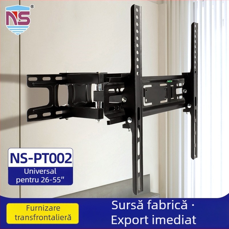 NS-PT002 Suport TV de perete cu braț, oțel laminat la rece, compatibil cu televizoare cu ecran plat, greutate 3,1 kg