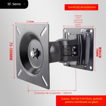 Stand pentru monitor QM10 — din metal, rotativ, cu rotație orizontală și verticală