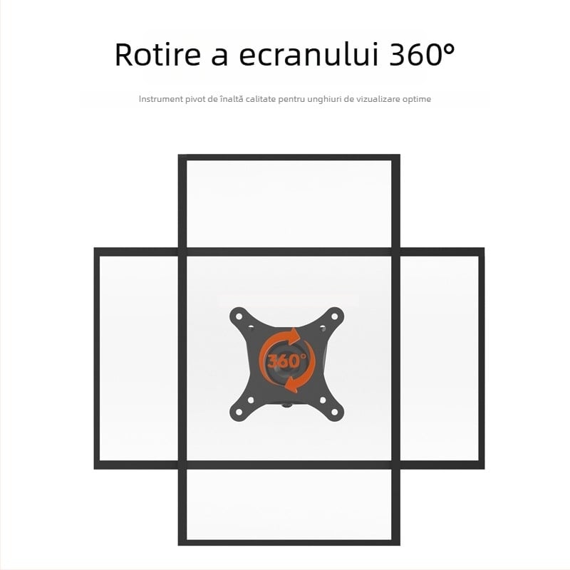 Suport monitor pentru montaj pe perete — compact și durabil, rotativ și reglabil; Material: oțel laminat la rece; Model: D13F; Greutate: 2000 g