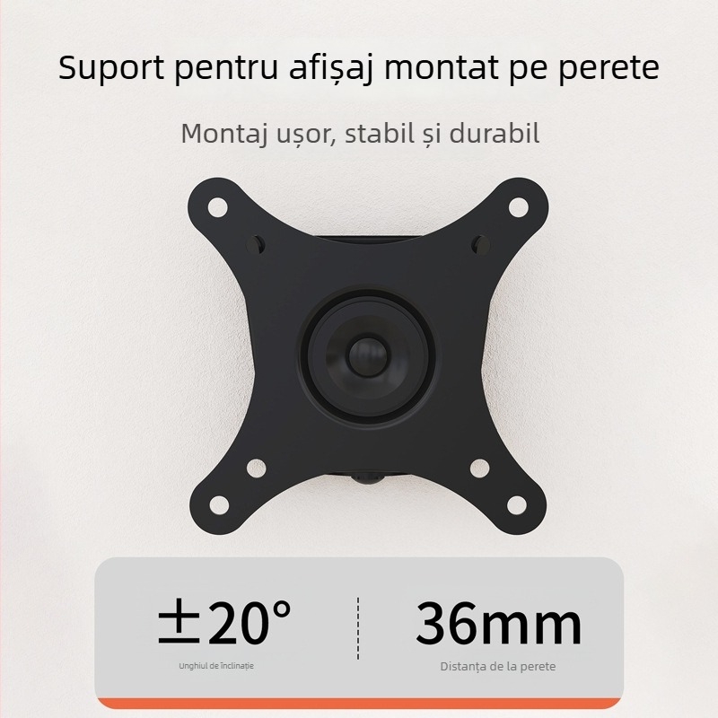 Suport monitor pentru montaj pe perete — compact și durabil, rotativ și reglabil; Material: oțel laminat la rece; Model: D13F; Greutate: 2000 g