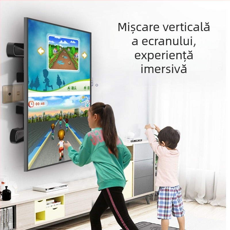 Suport de perete rotativ cu șase brațe pentru televizoare, cu comutare la 90° între orizontal și vertical; din oțel laminat la rece + ABS.