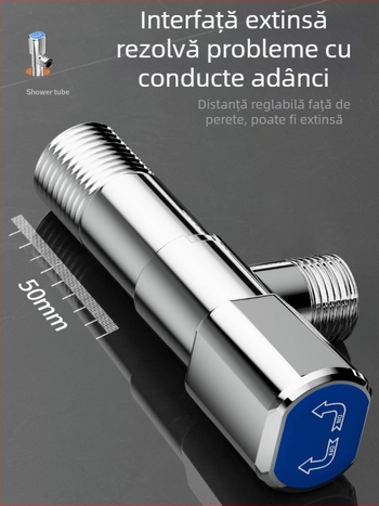 Ventil triunghiular din cupru pentru boiler cu conector prelungit îngroșat și supapă în formă de opt