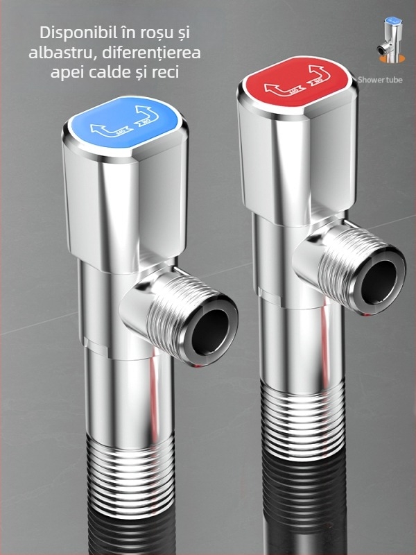 Ventil triunghiular din cupru pentru boiler cu conector prelungit îngroșat și supapă în formă de opt