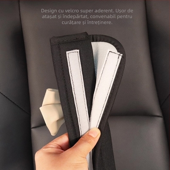 Acoperire pentru umărul centurii de siguranță auto din piele cu funda — Material Ice Silk, Brand: Other, Decor interior auto pentru toate anotimpurile
