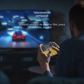 Mini tastatură wireless cu mouse aer, interfață USB, rază de 10 m, 1000 dpi, baterie reîncărcabilă, iluminare de fundal