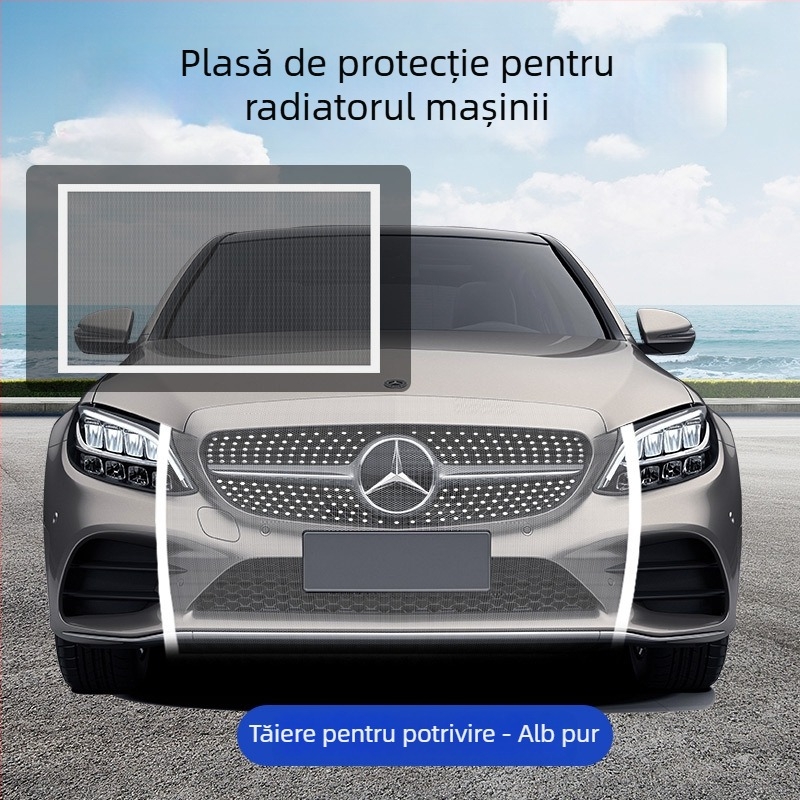 McLaren plasă de protecție a radiatorului auto – rezistență la pietriș și fibre, fără tăierea plăcuței de înmatriculare, plasă anti-insecte pentru viteze mari