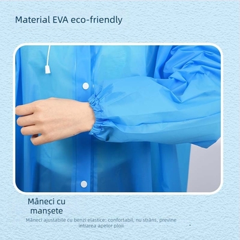 Impermeabil EVA de unică folosință pentru adulți, poncho de drumeție în stil desen animat, grosime a țesăturii 0.03
