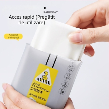 Pelerină de ploaie PEVA, de unică folosință, pentru adulți, lungă, pentru drumeții și activități în aer liber; material EVA 90 g