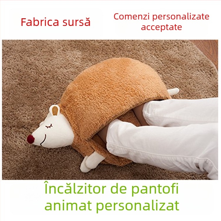 Papuci USB încălzitori pentru picioare, unisex, încălzire multipunct, partea superioară din velur, talpă TPU