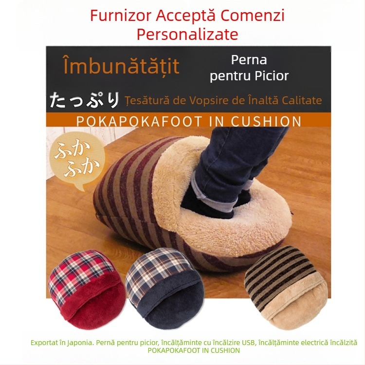 Papuci USB încălziți cu partea superioară velur, unisex, talpă TPE