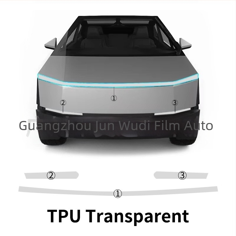 Film TPU pentru faruri cu control prin lumină, schimbă culoarea de la alb la mov, pentru Tesla Cybertruck