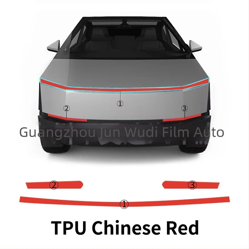 Film TPU pentru faruri cu control prin lumină, schimbă culoarea de la alb la mov, pentru Tesla Cybertruck