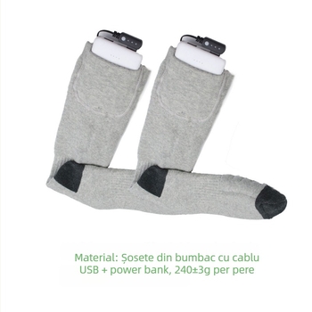 Șosete încălzite cu controlul temperaturii și comutator de încărcare, pentru schi în sezonul de iarnă, unisex