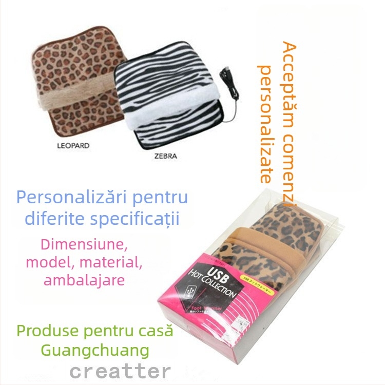 Papuci USB încălziți pentru casă, unisex, încălzire multipunct, partea superioară din coral fleece/velur, talpă antiaderentă