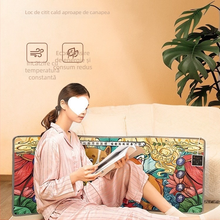 Papuci încălziți cu talpă, stil clasic, alimentare USB, partea superioară din piele naturală, talpă din cauciuc (fără toc)