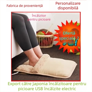 Creatter Papuci pluș USB încălziți, încălzitor electric pentru picioare, personalizabile