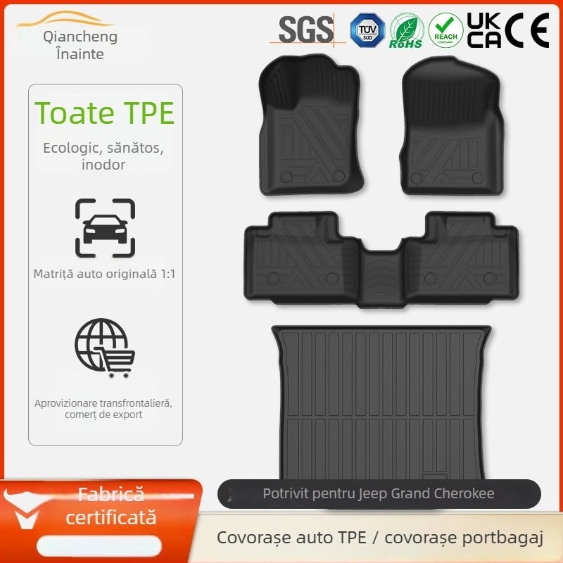 Covorașe de podea din TPE, cu acoperire completă, pentru Jeep Grand Cherokee, modele 2011–2025