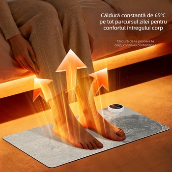 Încălzitor pentru picioare – sub masă, alimentat la priză, 220V, 70W, 3 niveluri de temperatură, piele PU