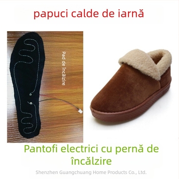 Papuci cu încălzire USB – unisex, partea superioară din catifea moale, talpă din material textil și spumă
