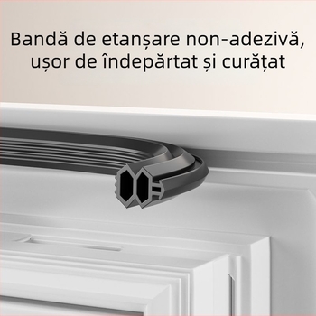 Bandă etanșare pentru ferestre din PVC și ferestre din aluminiu cu întrerupător termic; etanșare împotriva vântului și a curenților de aer iarna