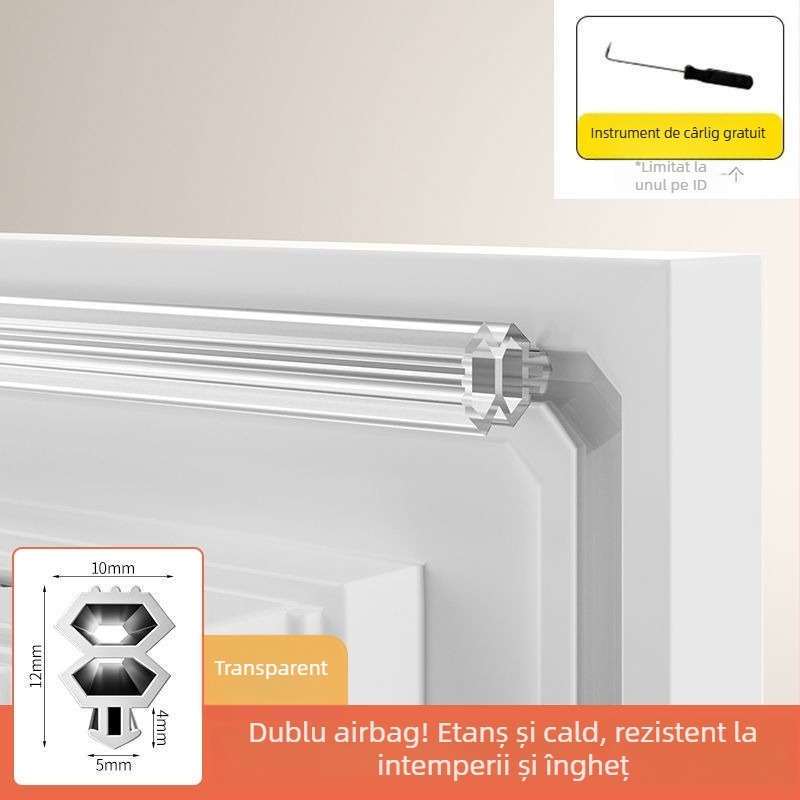 Bandă etanșare pentru ferestre din PVC și ferestre din aluminiu cu întrerupător termic; etanșare împotriva vântului și a curenților de aer iarna