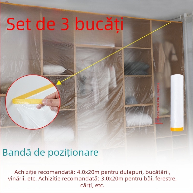 Folie protectoare anti-praf pentru mobilier, film subțire de unică folosință, cod produs sqt-0606, Material: Altul, Brand: Fără marcă