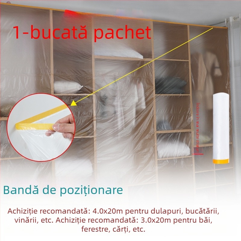 Folie protectoare anti-praf pentru mobilier, film subțire de unică folosință, cod produs sqt-0606, Material: Altul, Brand: Fără marcă