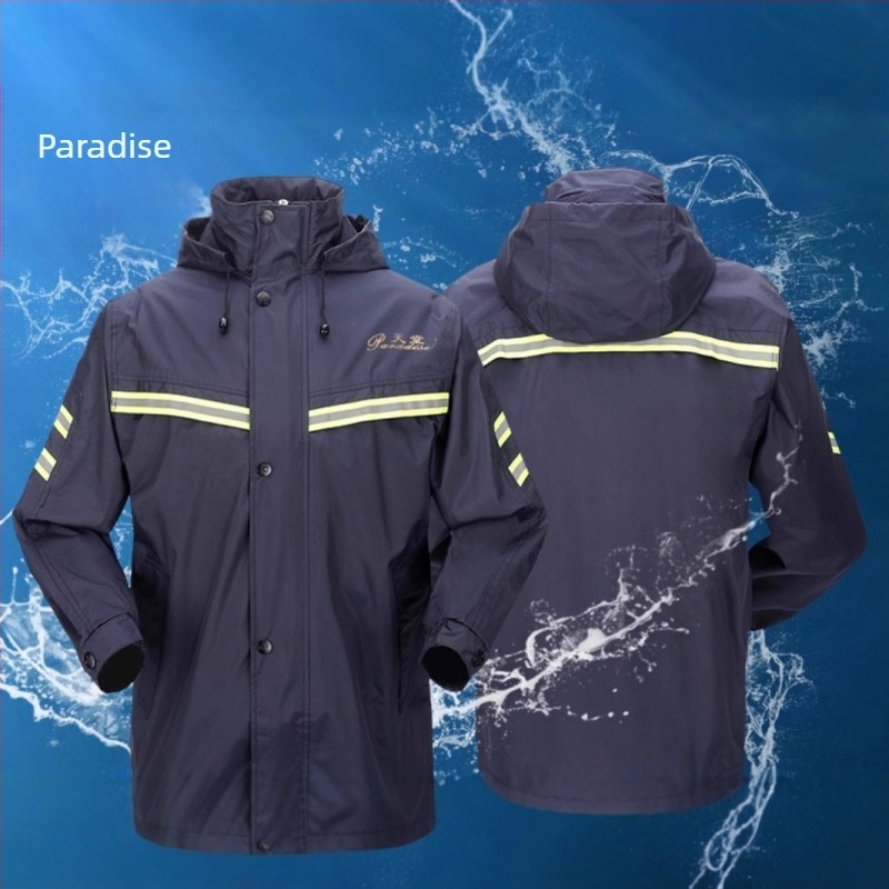 Poncho de ploaie - dublu strat, impermeabil, respirabil, Pongee, imprimare logo, pentru adulți