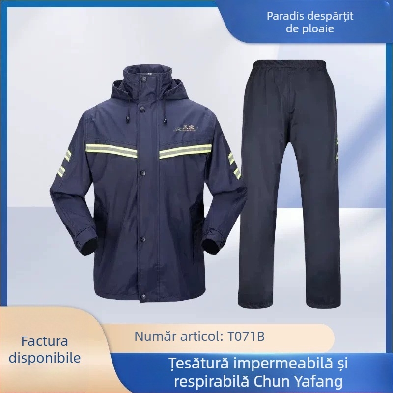 Poncho de ploaie - dublu strat, impermeabil, respirabil, Pongee, imprimare logo, pentru adulți