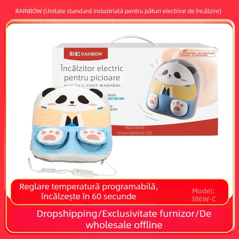 Încălzitor de picioare Rainbow cu încălzire USB, trei niveluri de temperatură, temporizator, model 386W-C, 220V AC 500W