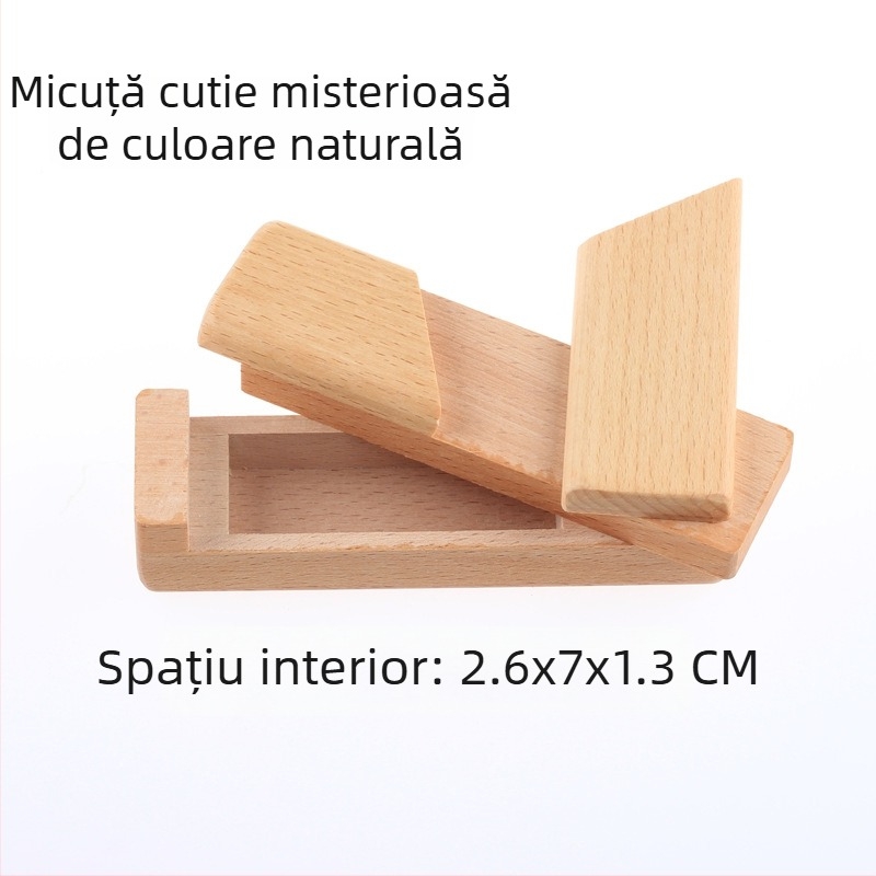 Cutie puzzle din lemn Kongming/Luban Lock – Deblocare, DIY, pentru 7–14 ani