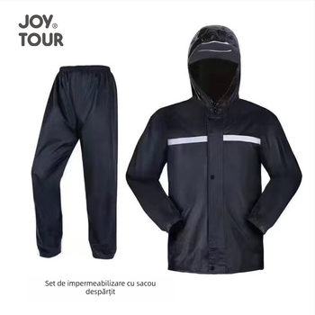 Set impermeabil cu geacă despărțită și pantaloni pentru adulți — unisex, protecție completă împotriva ploii, țesătură Oxford, adeziv PU impermeabil