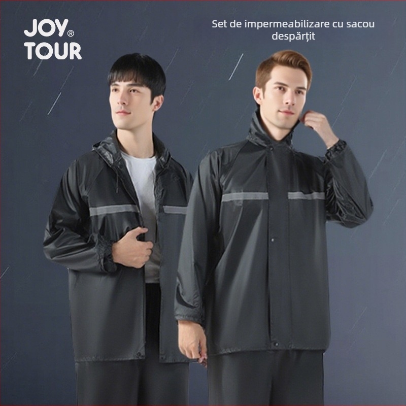 Set impermeabil cu geacă despărțită și pantaloni pentru adulți — unisex, protecție completă împotriva ploii, țesătură Oxford, adeziv PU impermeabil