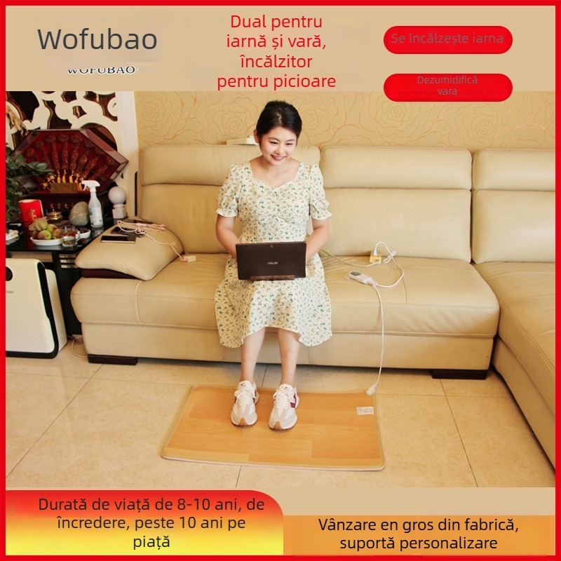 Încălzitor de picioare pentru birou, funcționare mecanică, 220V AC, 500W, încălzire prin priză