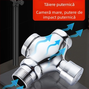 Supapă de spălare din aliaj de cupru pentru toaletă de tip squat — acționare manuală, spălare în 5 secunde, ieșire 25 mm, presiune apă 1.0