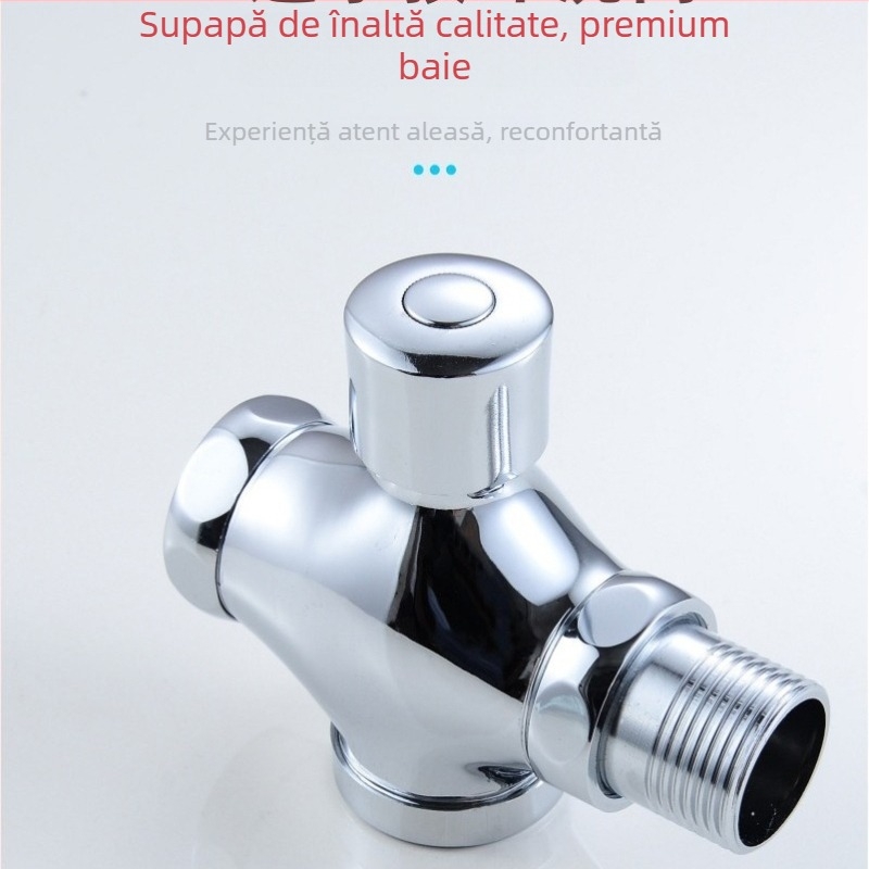 Supapă de spălare din aliaj de cupru pentru toaletă de tip squat — acționare manuală, spălare în 5 secunde, ieșire 25 mm, presiune apă 1.0