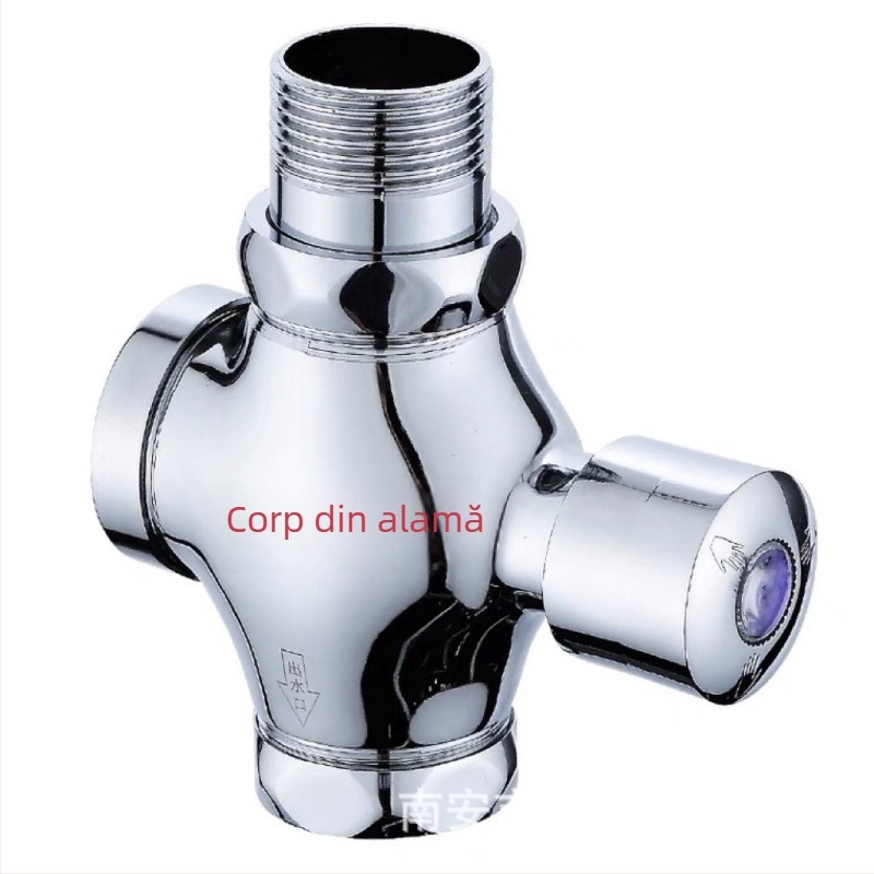 Supapă de spălare din aliaj de cupru pentru toaletă de tip squat — acționare manuală, spălare în 5 secunde, ieșire 25 mm, presiune apă 1.0