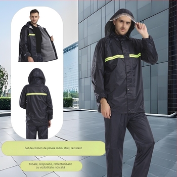 Runsheng Paradise impermeabil split pentru motocicletă, protecție dublă pentru bărbați, reflectorizant, îmbrăcăminte de ploaie pentru ciclism – unisex